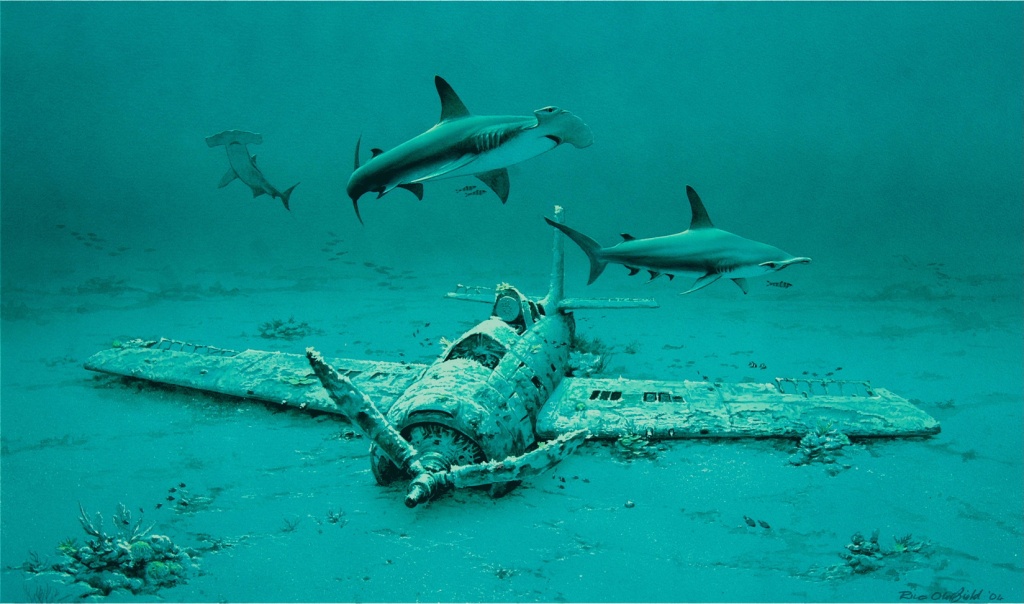 Artistic diver-created marine image